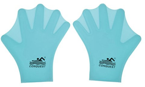 1 Par Guantes de Agua Paletas Mano Dedo Palmeados Natación Silicona para Niños Adulto - Azul Adulto
