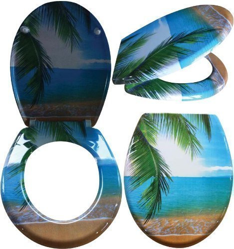WC Sitz mit Absenkautomatik Toilettendeckel Coco Beach Toilettensitz
