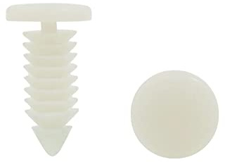 sourcing map 100Pcs Porte Plastique Blanc Pousser Aile Fixation Rivets 8mm Trou pour Auto Voiture
