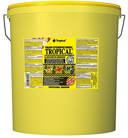Tropical 21L / 4kg - Mangime Altamente proteico per Pesci d'acquario, sotto Forma di Scaglie