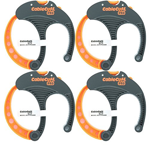 Cable Cuff PRO Cable Ties (Pack of 4) 7.5cm Diameter Adjustable Reusable Cable Ties for Extension Cords and Electronic Systems