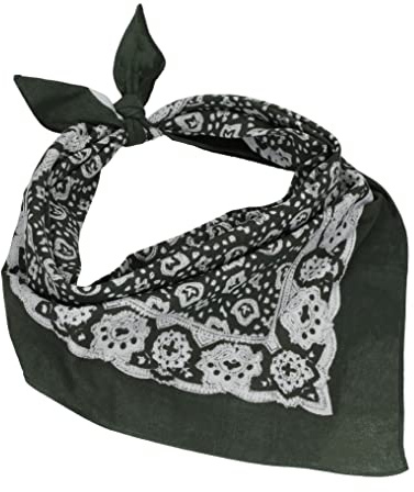 Betz Nickituch Bandana rikt duk halsduk med klassiskt paisleymönster 55 x 55 cm i färgen grön