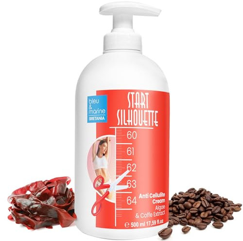 bleu & marine Bretania - Crème Minceur Anti-Cellulite 500ml | Algues Marines et Caféine | Favorise la Circulation et le Drainage | Réduit la Rétention d'Eau, Taille Plus Dessinée