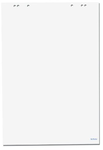 Herlitz 10834133 Flipchartblock 68 x 99 cm, 20 Blatt blanko, 80 g/m², FSC Mix, 5 Stück (3, 68 x 99 cm | blanko)