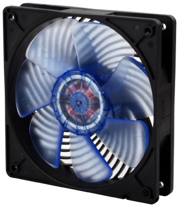 SilverStone SST-AP121 - Air Penetrator 120 mm Hochleistungs-Gehäuselüfter mit einzigartiger Luftstrom-Kanalisierung, geringem Energieverbrauch und blau leuchtenden UV-Lüfterblättern, schwarz