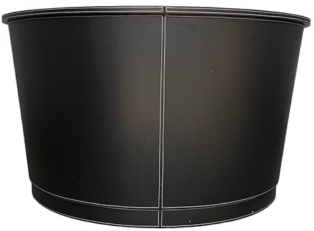 Jet-Line Empfangstheke Atlanta | Büromöbel Schwarz | in Lederoptik mit Ziernähten | Rezeptionstheke für Büro, Praxis & Studio | modern & elegant | Stauraum & Kabelmanagement