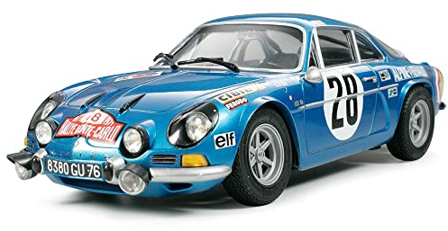 Tamiya 300024278 Renault fordon 300024278-1:24 Alpine A110 ´71 Monte Carlo, originaltrogen kopia, plastbyggsats, hantverk, modellbyggsats, montering, olackerad, flerfärgad