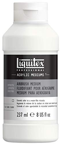 Liquitex 5908 Professional Airbrush Medium für Acryl- , Aquarell- oder Gouachefarbe - erhält die Integrität für Sprühanwendungen, High Flow - 237ml Flasche, Transparent