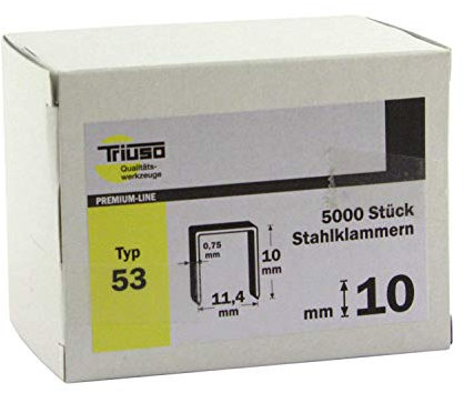 Triuso Tackerklammern für Handtacker Klammern Klammer für Tacker Typ 53 VPE 5000 Stück Länge: 10 mm
