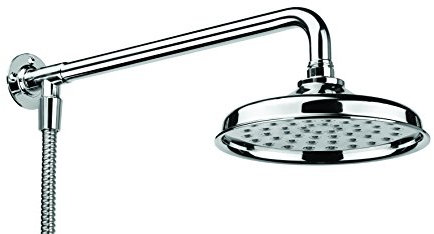 Croydex Traditional Rain Head Shower with Head/Arm/Hose, Silver