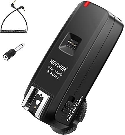 Neewer FC-16 2.4G 16 Canales Receptor de Flash Remoto Inalámbrico Compatible con Cámaras Canon Nikon DSLR y Sony A9II A9 A7RIV A7RIII A7RII A7R A7III A7II A7 A7SII A7S A6600 A6500 Cámaras sin Espejo