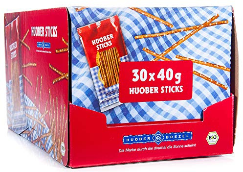 HUOBER bio Mini Sticks, Thekendisplay mit 30 x 40g Beutelchen