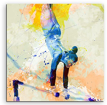 Paul Sinus Art Turnen VIII 60x60cm Wandbild SPORTBILD Aquarell Art tolle Farben