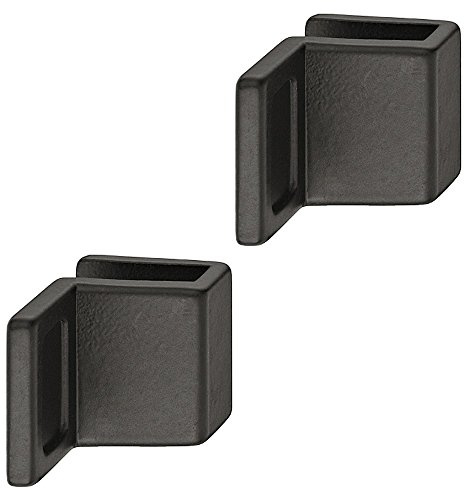 Gedotec Glastürgriff Schrank Möbelgriffe für Glastüren - Ziehgriff zum Klemmen - Glasdicke 4-6 mm - Zinkdruckguss schwarz - Griff für Schranktüren & Glastüren - 2 Stück - Design Spiegel-Türgriff