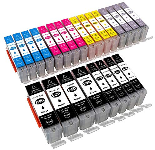 ESMOnline 24 komp. XL Druckerpatronen Canon PGI 550 CLI 551 Pixma MG5450 MG5550 MG5650 MG5655 MG6350 MG6450 MG6650 MG7100 MG7150 MG7550 MX725 MX925 iP7200 iP7250 iP8750 iX6850