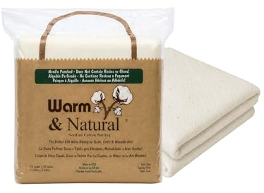 The Warm Company - Warm & Natural Cotton Quilt Batting – Twin Size 72 x 90 – Premium Quilt & Craft Batting for Sewing & Quilting Projects
