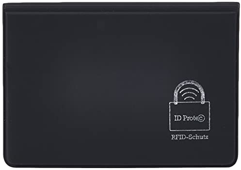 ID Protec 18200 RFID Schutzhülle für ePerso und 2 weitere Karten im Kreditkartenformat, schwarz, 69.5x97mm