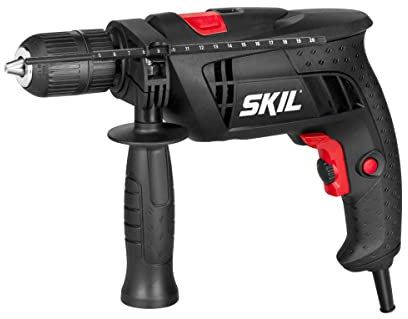 Skil 6290AA Perceuse à Percussion avec Mandrin Autoserrant (710W, Variateur de Vitesse, Poignée, Butée de profondeur, Set d'accessoires 3 pièces)