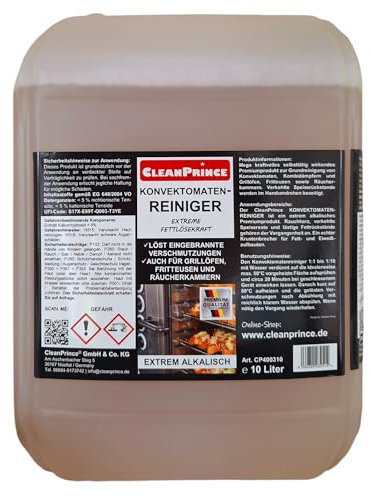 10 Liter CleanPrince Konvektomatenreiniger Konvektomat Reiniger Konvektomatreiniger Reinigungsmittel, entfernt Fett Öl eingebrannte Lebensmittel