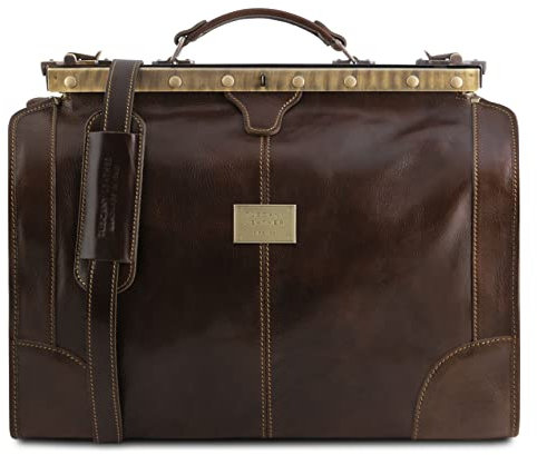 Tuscany Leather. Madrid - Maulbügelreisetasche aus Leder - Klein - TL1023 (DUNKELBRAUN)