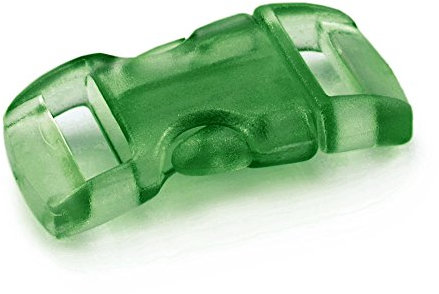 Ganzoo Klickverschluss Kunststoff, 10 Stück, 3/8 Zoll, 10mm Gurtmaß, 30mm x 15mm, Steckschließer, Schnalle, Paracord 550 Armband, Rucksackverschluss, DIY Projekte, grün transparent