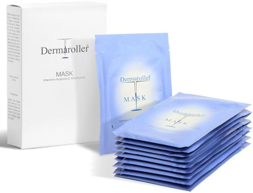 Dermaroller Hyaluronsäure Gesichtsmaske gegen trockene Haut - 1 x 10 Stück (10er Pack) - Skincare (Premium) Spendet Feuchtigkeit, mildert Falten, unterstützt die Kollagenbildung