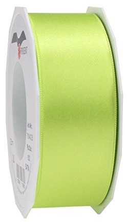 PRÄSENT - Cinta de satén Verde Manzana, 40 mm de Ancho, 25 m de Largo