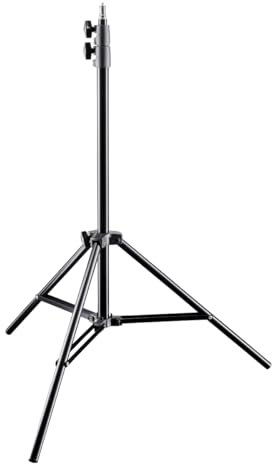 Walimex pro AIR 200 Lampenstativ höhenverstellbar bis 200 cm, Lichtstativ aus Aluminium mit Luftfederung, Blitzstativ bis 4,5 kg Traglast, Leuchtenstativ mit Tasche für Fotostudio und Outdoor