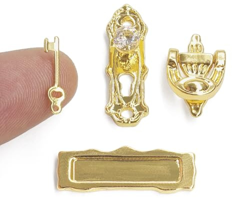 Odoria 1/12 Scale Dolls House Miniature Door Knob Door Lock Knocker Dollhouse Accessories
