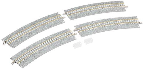 Tomytec 017837-4 Gleise, gebogen mit breiter Schotterbet, 22.5 Grad