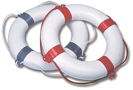 Rettungsring Rettungsreifen Außendurchmesser 57 cm, Farbe weiß / blau