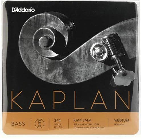 D'Addario Kaplan Bass String - Single E String - K614 3/4M - For Upright Bass, Double Bass - 3/4 Scale, Medium Tension