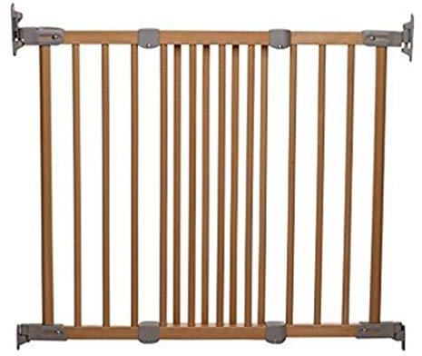 BabyDan Flexi Fit Holz Tür und Treppenschutzgitter, TÜV/GS geprüft, 69-106.5 cm, Farbe: Natur/Silber