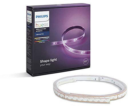 Philips Hue White and Color Ambiance - Lightstrip Plus (2 metros iluminación inteligente - tiras que cambian de color, compatible con Apple Homekit y Google Home)