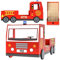 CASARIA® Children's Red Fire Engine Bed Frame | Standard Single Mattress Sized | Child's Fire-Truck Firefighter | Kids Bedroom Furniture | Junior Toddler Big Boys Girls Car | 205x94.5x103cm