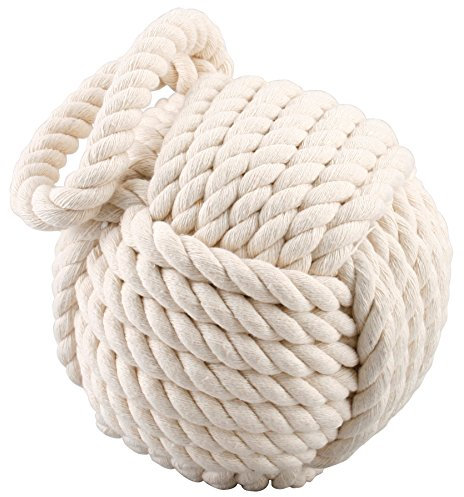 Heavy Cream Nautical Knot Door Stop Beige