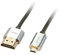 Lindy - Cavo HDMI a Micro HDMI A/D, CROMO Slimline 2 Metri, Cavetto High Speed 4k@60Hz 2.0 18G 3D 1080p HDCP 2.2 HDR Certificato ARC CEC ATZ, Compatibile con TV, Monitor, Tablet, Laptop, Camera