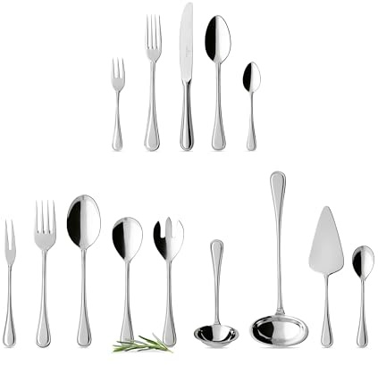 Villeroy & Boch - Neufaden Merlemont Besteckset 70-teilig Silber, Spülmaschinenfest, Besteck Set für 12 Personen, Besteckset Platin, Besteck, Edelstahl