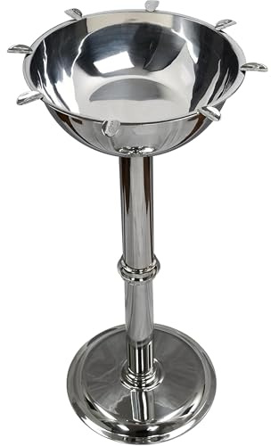 Stinky Cigar Herf Floor Edition Cigar - World's Largest Stainless Steel Cigar Ashtray with Windproof 6 Deep Bowl, 35 Tall Standing Ashtray with 8 Stirrups - Heat Resistant & Easy to Clean