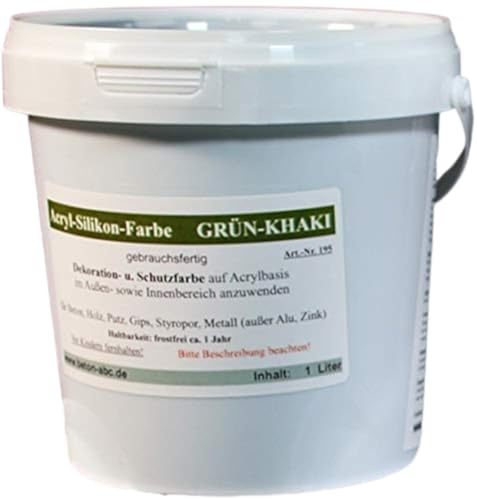 Khaki Grün - Betonfarbe Acryl Silikon 1 Liter