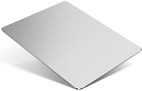 TERRATUTOR Aluminium Metall Mauspad mit Rutschfester Gummibasis und Mikrosandstrahllegierungsoberfläche für Schnelle und Präzise Kontrolle | Silber