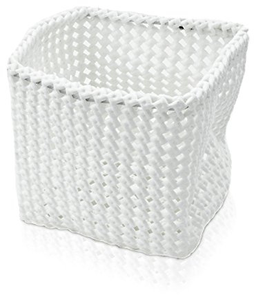 möve Tube Quadratischer Korb 15 x 15 x15 cm aus formbarem Kunststoff, off white