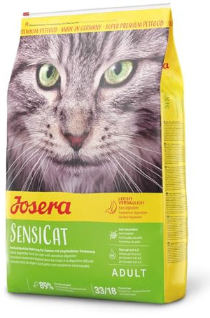 JOSERA SensiCat (1 x 10 kg) | Adult | Premium Trockenfutter für ausgewachsene empfindliche Katzen | Geflügel & Reis | extra verträgliche Rezeptur | weizenfrei | Katzenfutter | 1er Pack