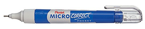 Pentel Micro Correct Pocket Correction Fluid Pen Needle Point Precision Tip 7ml Ref ZL62-W x1