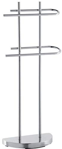 FERIDRAS Piantana portasciugamani in acciaio cromato con 2 bracci 87 cm