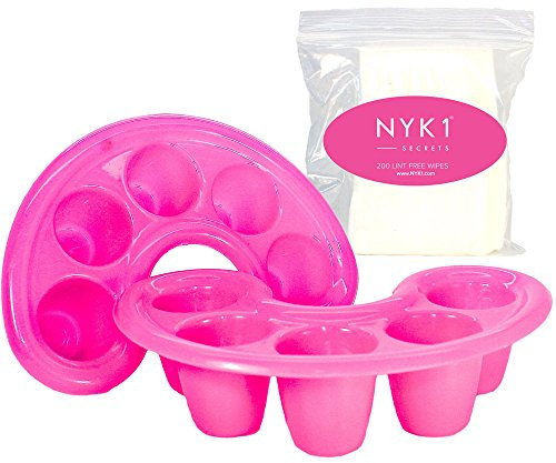 NYK1 Soak Off Finger Bowl Dishes For Nails | With 200 Lint Free Cotton Pads | Soak Off Nail Bowl for Gel & Acrylic Removal, Acetone-Resistant Finger Dish - Reusable, Easy to Clean & Mess-Free