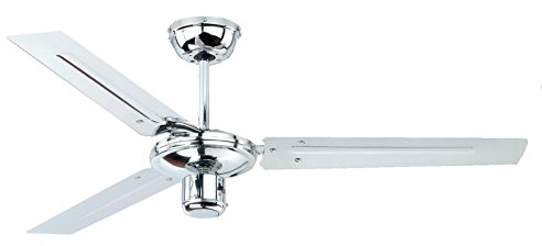 Deckenventilator Zephyr mit Sommer-Winterlauf, Gehäusefarbe chrom, ø 122 cm