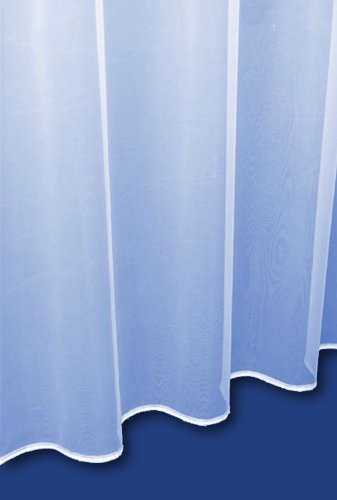 Sue White. Plain Lead Weighted Voile Net Curtain. Multiple Drops. Sold By The Metre (81 Drop (206cm))