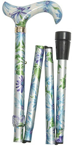 Classic Canes Gehstock, zusammenfaltbar, höhenverstellbar, Damen Blau & Grün