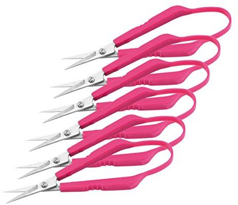 Westcott E-13103 00-I Silhouettenschere, rostfreie Klingen, pinkfarbener Kunststoffgriff, 10 cm, 6 Stück